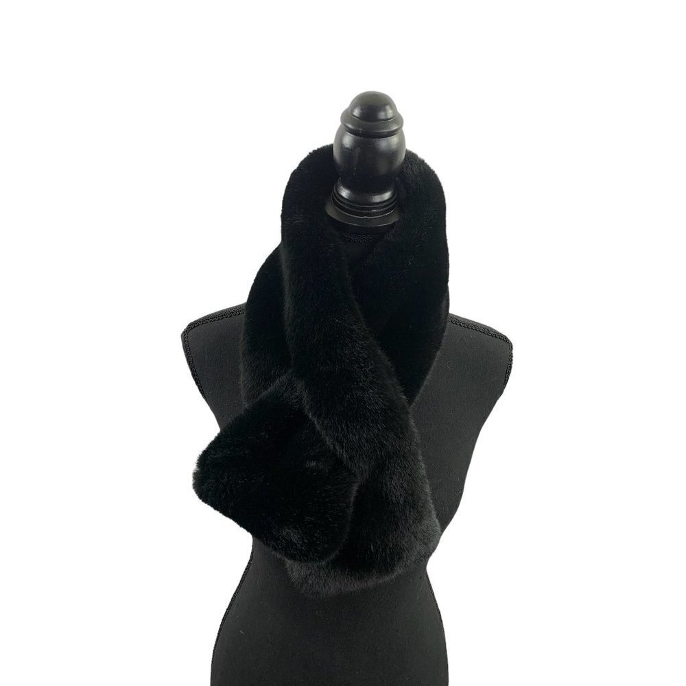 A New Day Women's Black Faux Fur Scarf